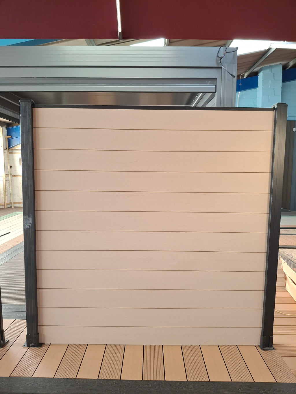 WPC Composite Fence Panel Set – Off-White (154mm x 22.5mm x 1.76m)