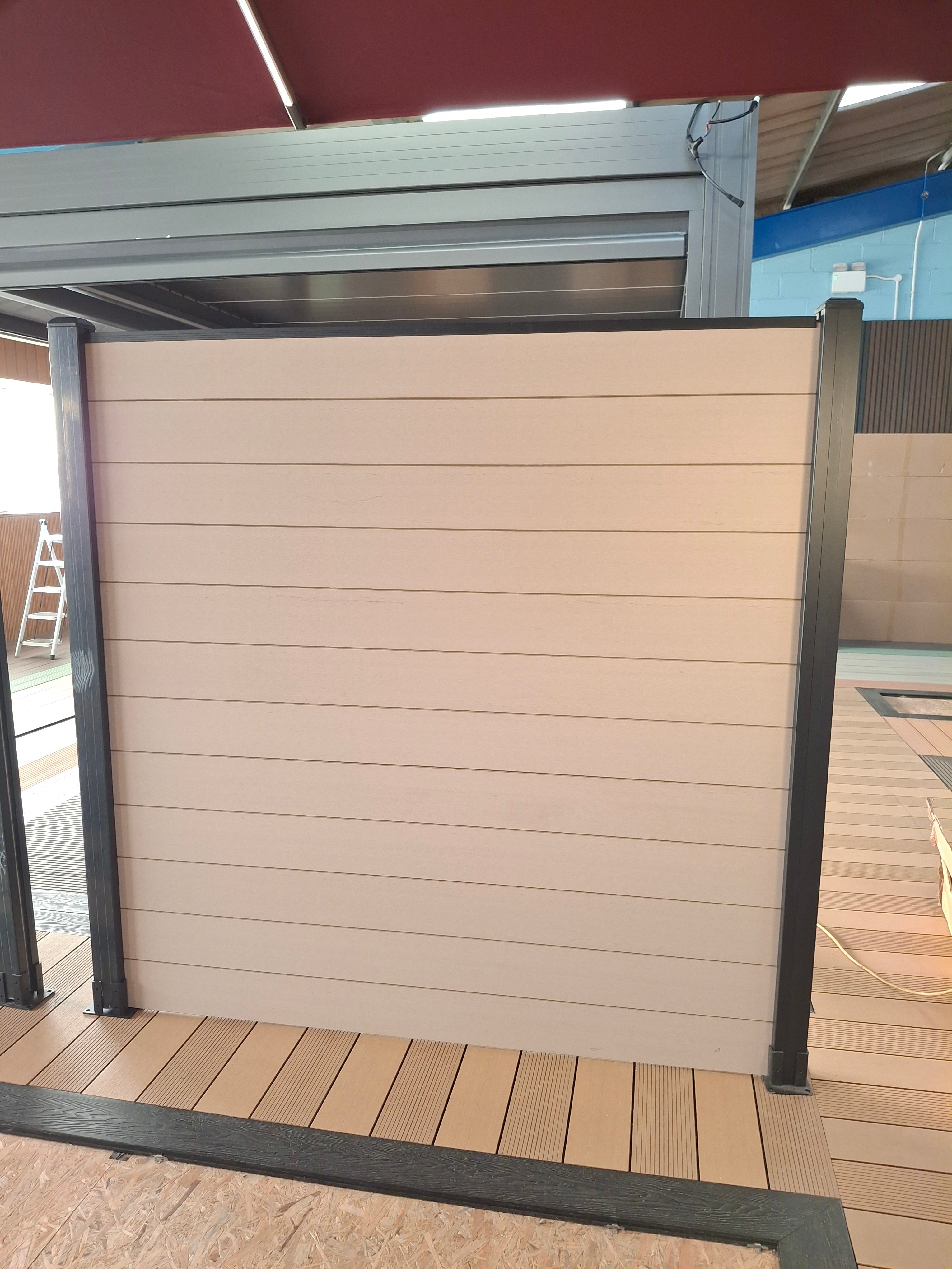 WPC Composite Fence Panel Set – Off-White (154mm x 22.5mm x 1.76m)