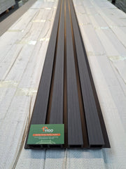 WPC Fluted Wall Cladding Panels – Grey | Gen 1 | Black Shadow Gaps | 219mm x 26mm x 3m | Vigo Home