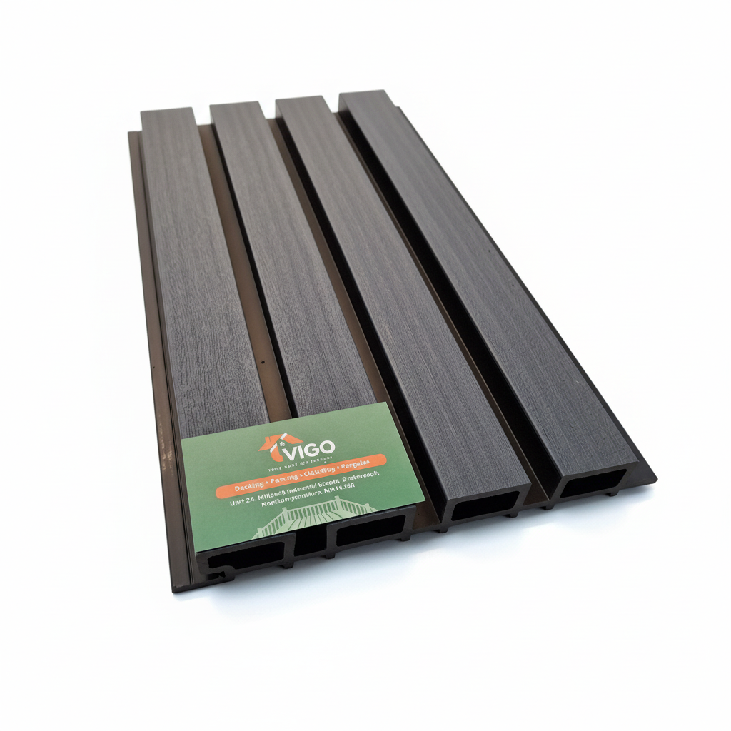 WPC Fluted Wall Cladding Panels – Grey | Gen 1 (219mm x 26mm x 3m)