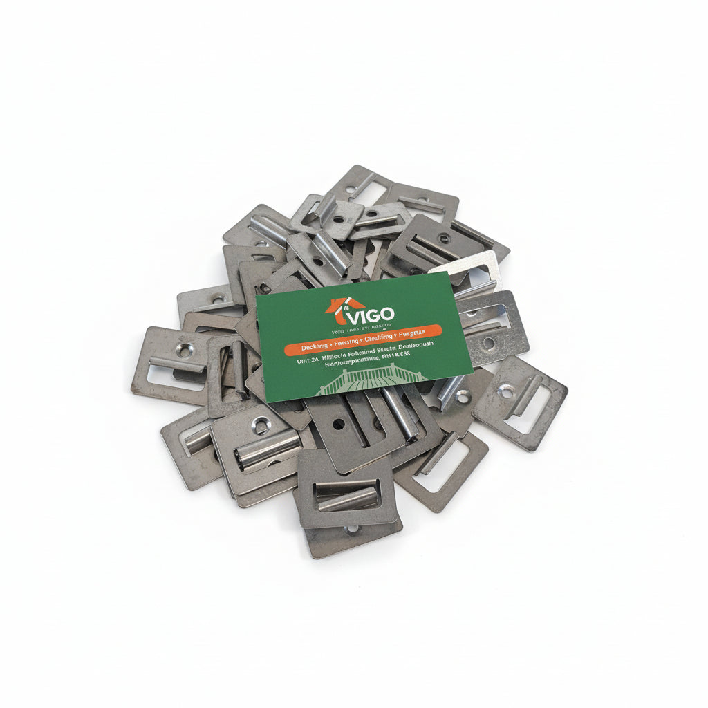 WPC Cladding Starter & Fixing Clips – Stainless Steel (Pack of 20)