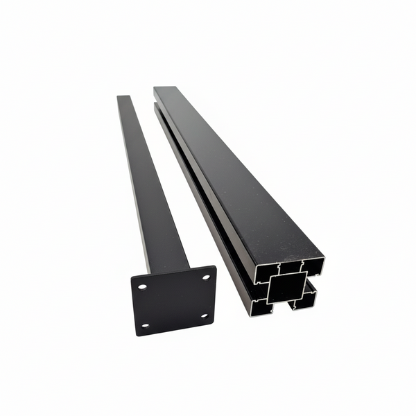 Aluminium Fence Post With Stand A – Black Powder Coated (1.85m)