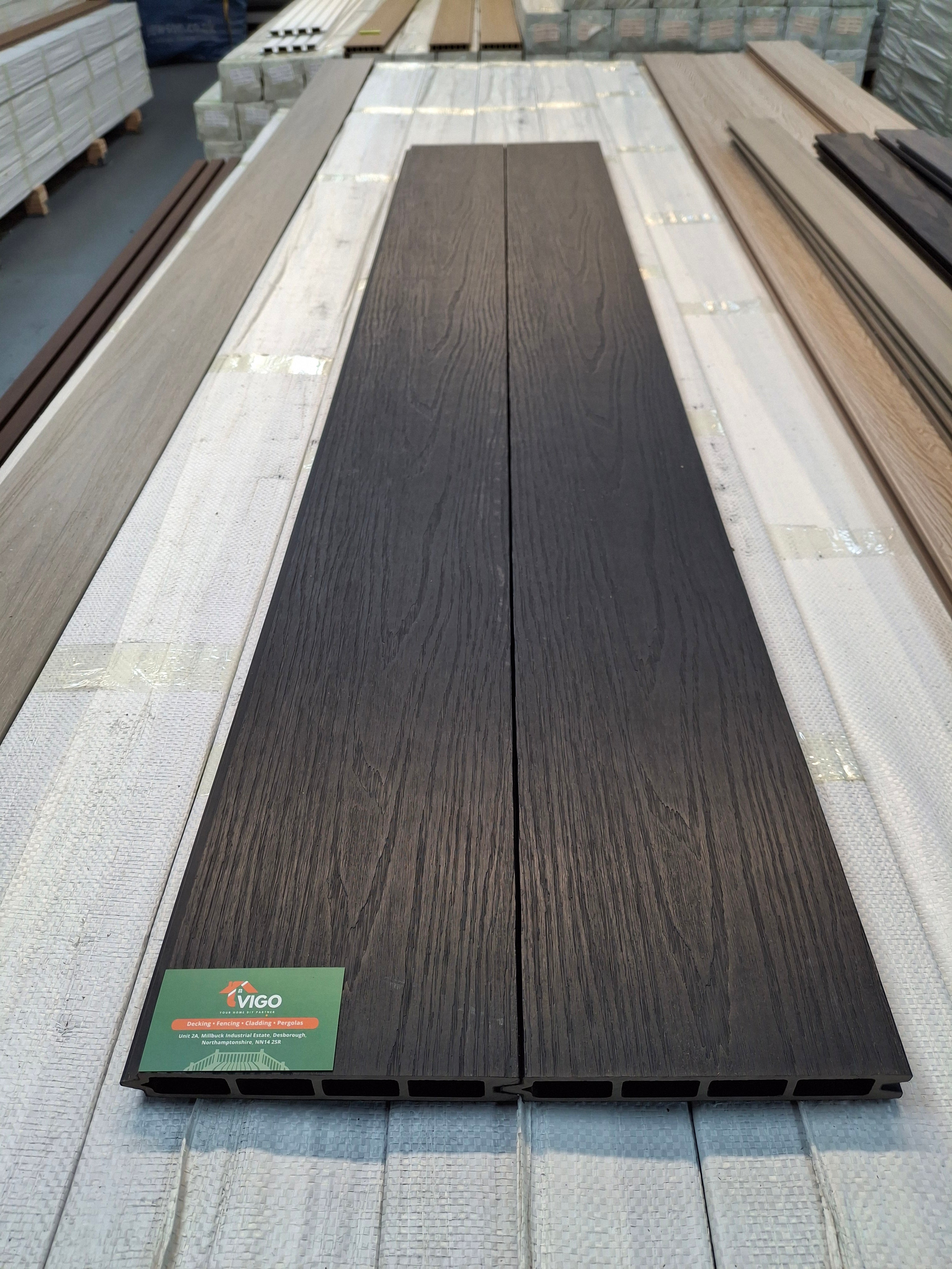 WPC Composite Fence Panel – Black (183mm × 25mm × 1.76m)