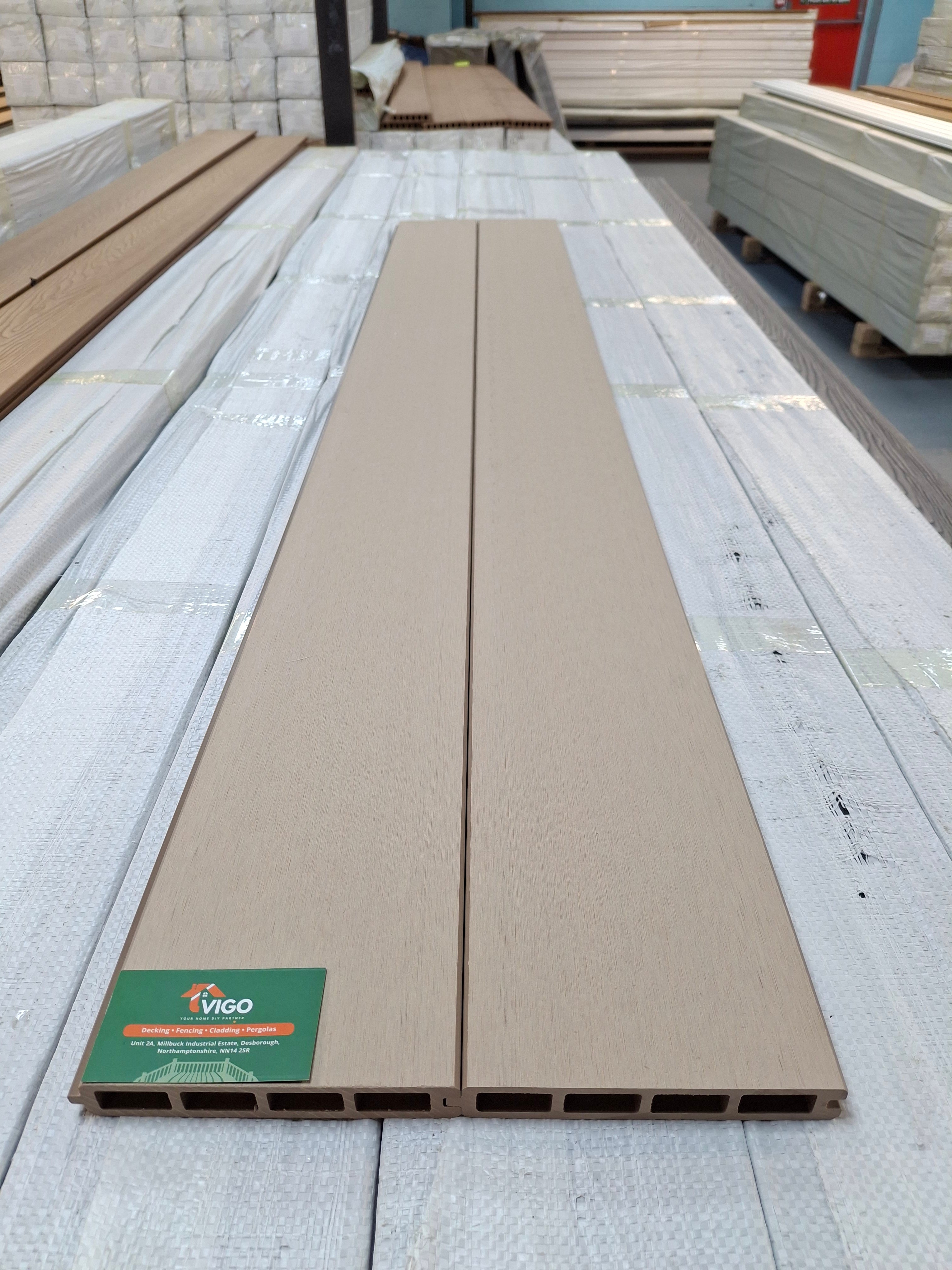 WPC Composite Fence Panel – Off-White (154mm × 22.5mm × 1.76m)