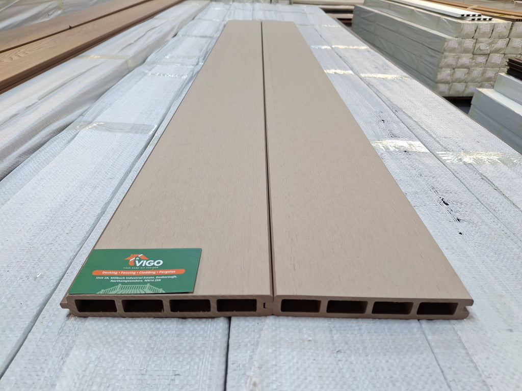 WPC Composite Fence Panel – Off-White (154mm × 22.5mm × 1.76m)