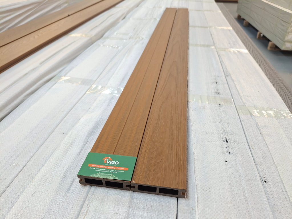 WPC Composite Fence Panel – Teak (90mm × 22.5mm × 1.76m)