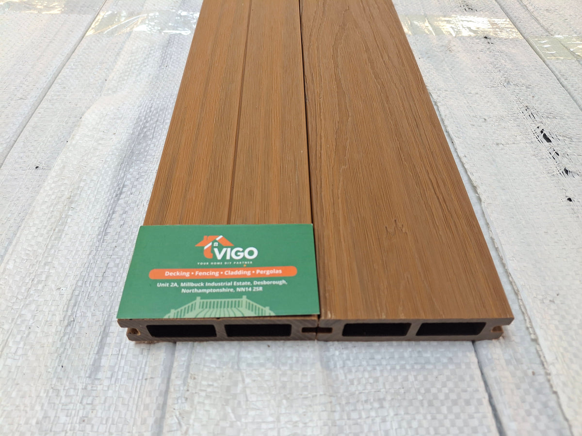 WPC Composite Fence Panel – Teak (90mm × 22.5mm × 1.76m)