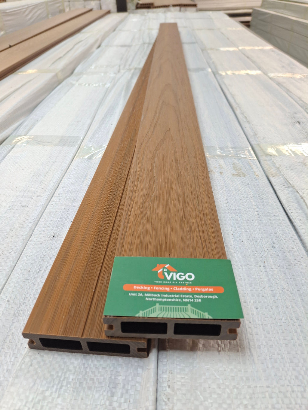 WPC Composite Fence Panel – Teak (90mm × 22.5mm × 1.76m)