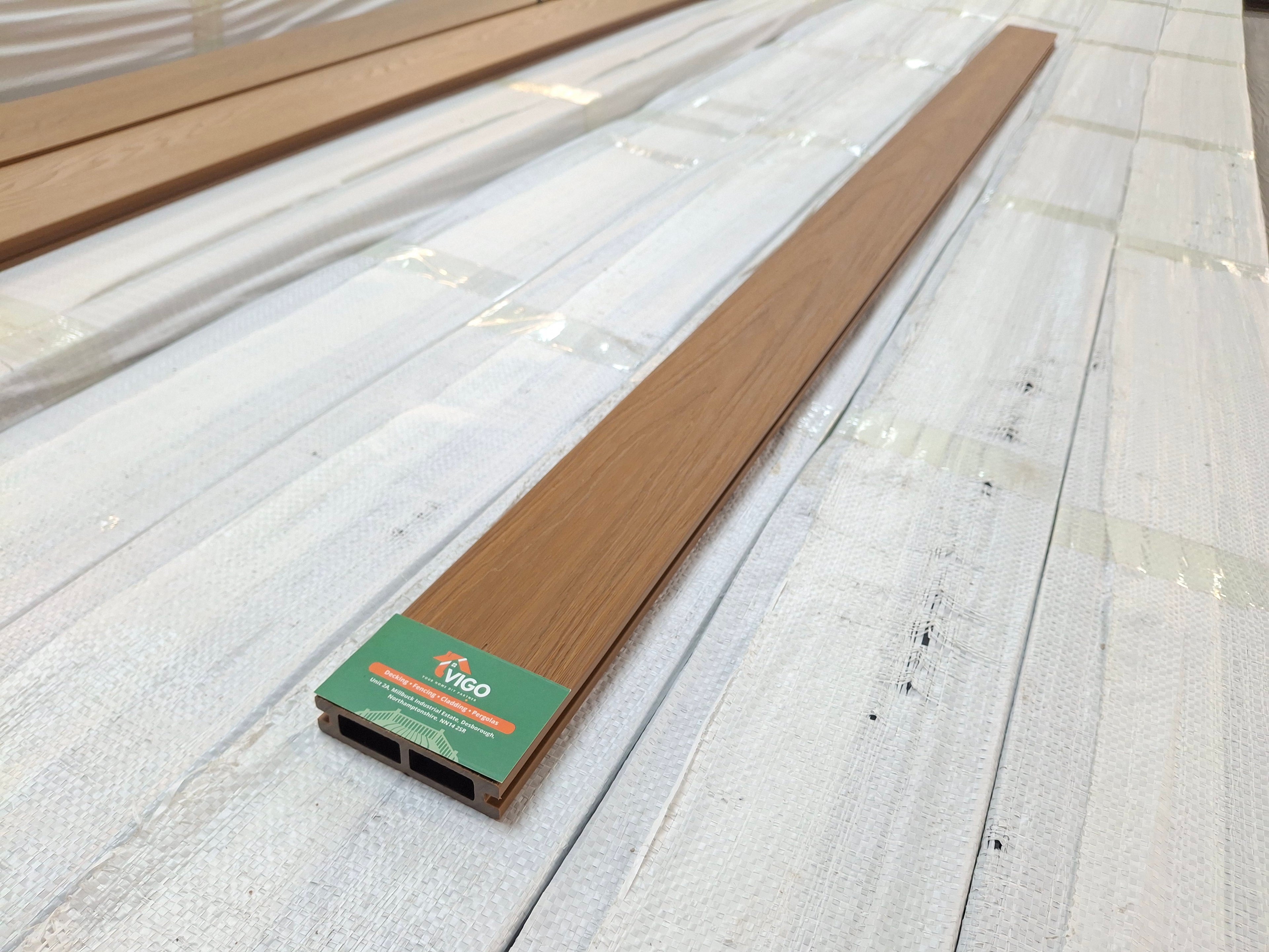 WPC Composite Fence Panel – Teak (90mm × 22.5mm × 1.76m)