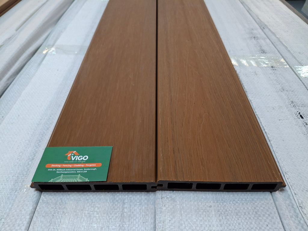 WPC Composite Fence Panel – Teak (156mm × 22.5mm × 1.76m)