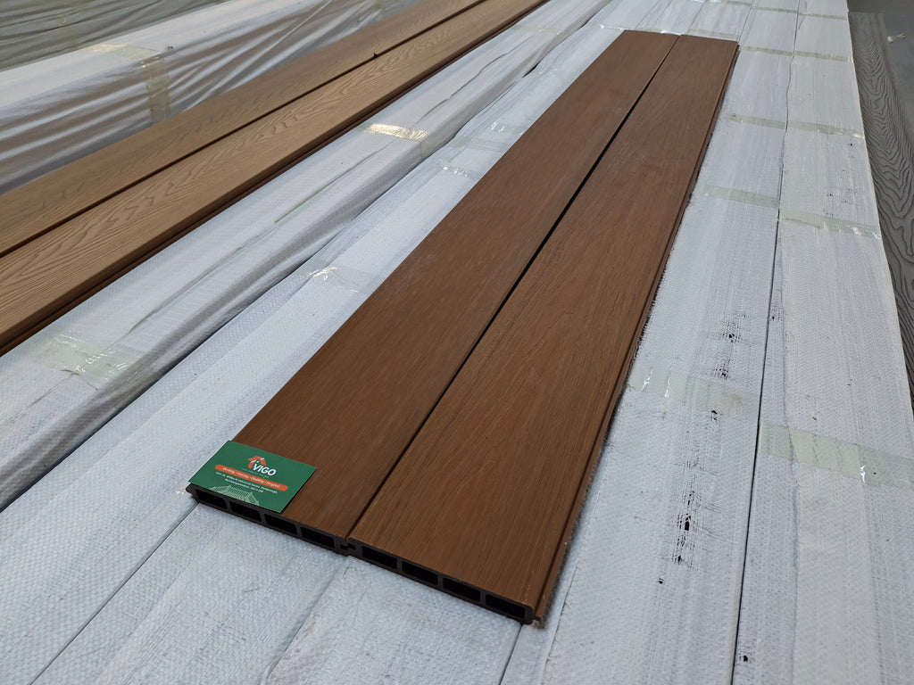 WPC Composite Fence Panel – Teak (156mm × 22.5mm × 1.76m)