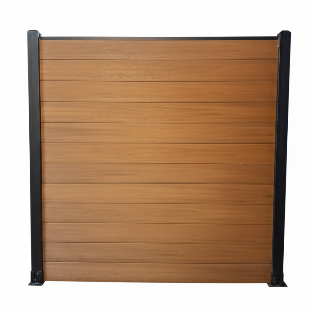 WPC Composite Fence Panel Set – Teak (156mm × 22.5mm × 1.76m)