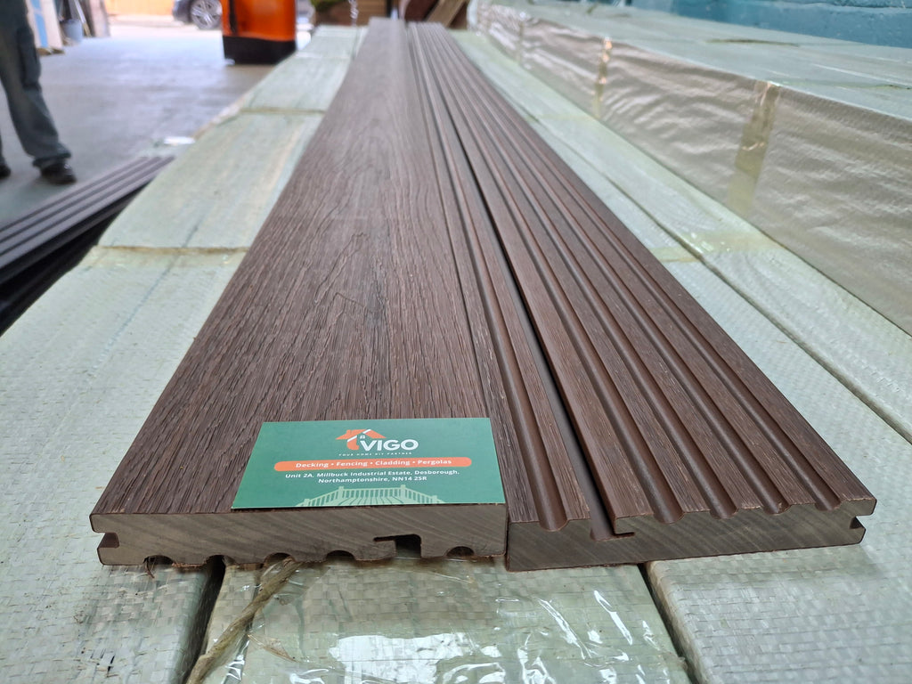 WPC Composite Decking Bullnose Edging Board – Dark Coffee (138mm x 23mm x 3m)