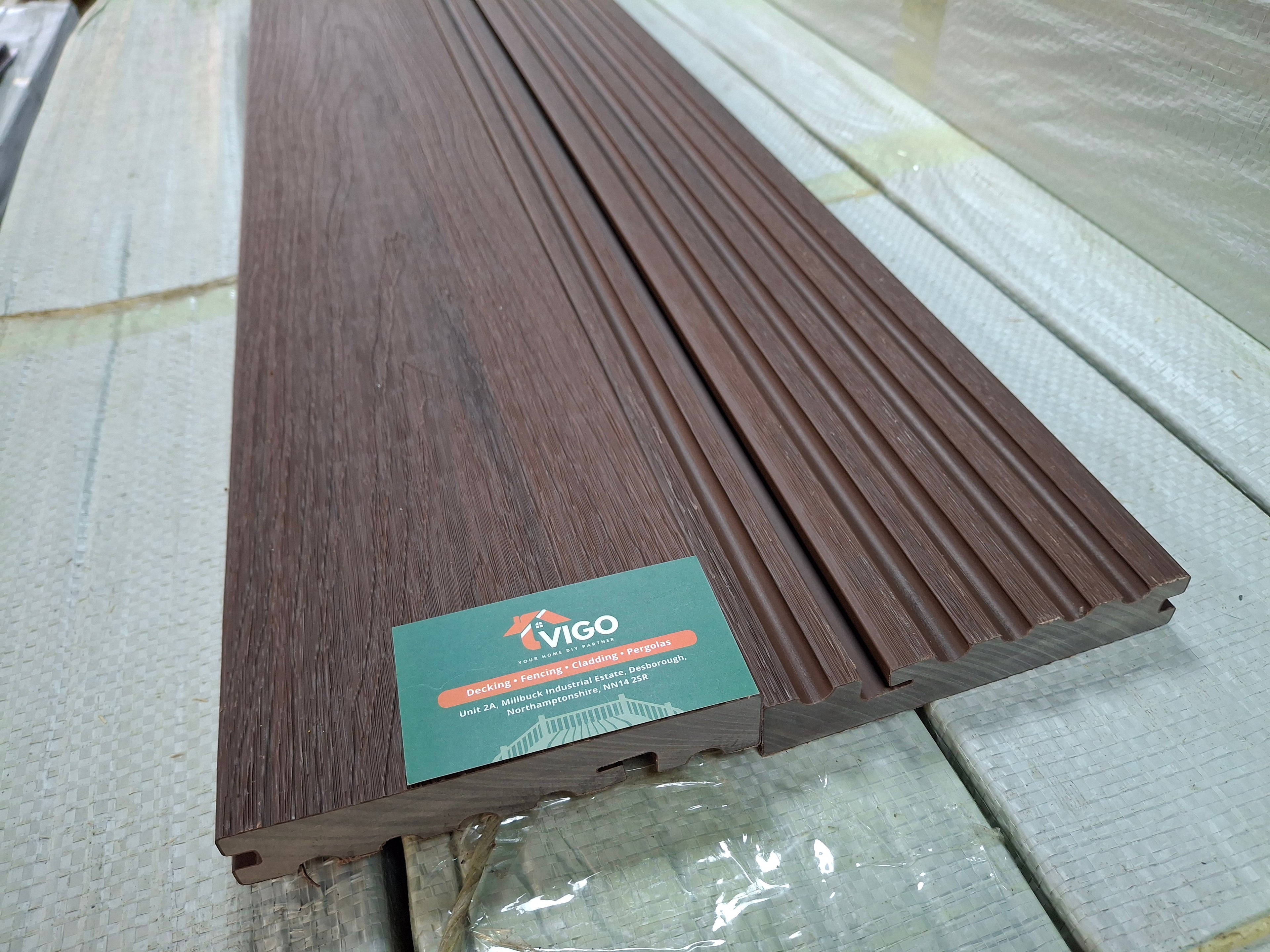 WPC Composite Decking Bullnose Edging Board – Dark Coffee (138mm x 23mm x 3m)