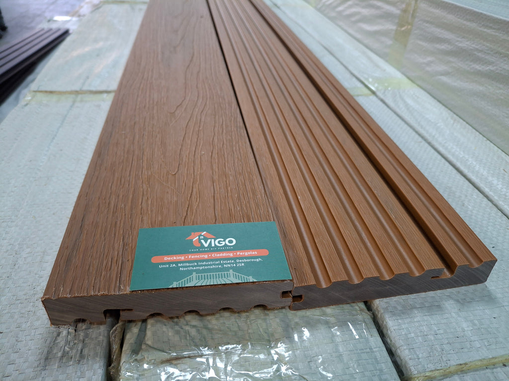 WPC Composite Decking Bullnose Edging Board – Teak (138mm x 23mm x 3m)