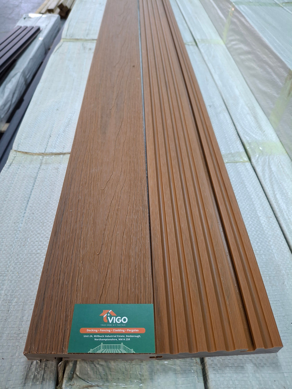 WPC Composite Decking Bullnose Edging Board – Teak (138mm x 23mm x 3m)
