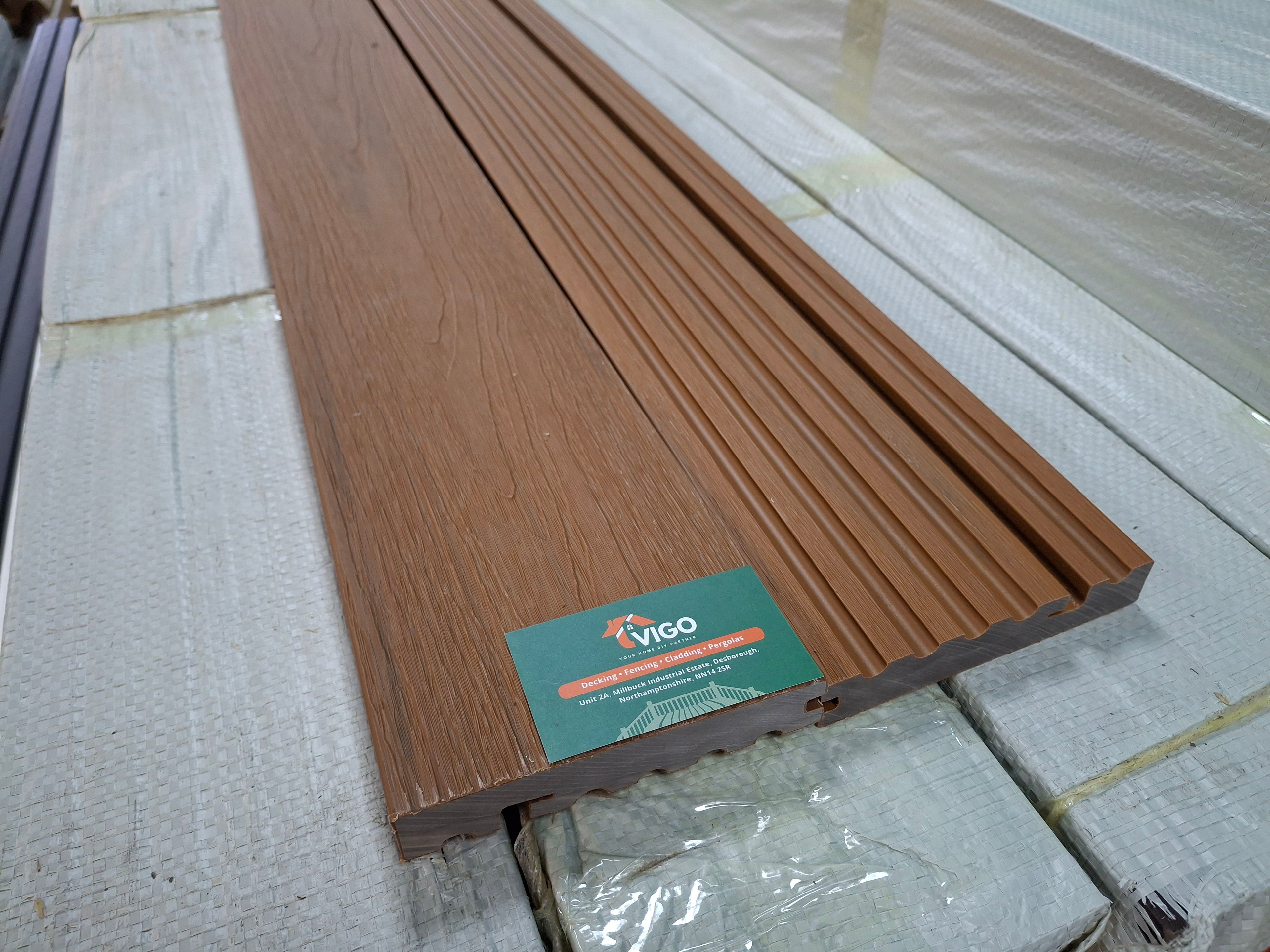 WPC Composite Decking Bullnose Edging Board – Teak (138mm x 23mm x 3m)