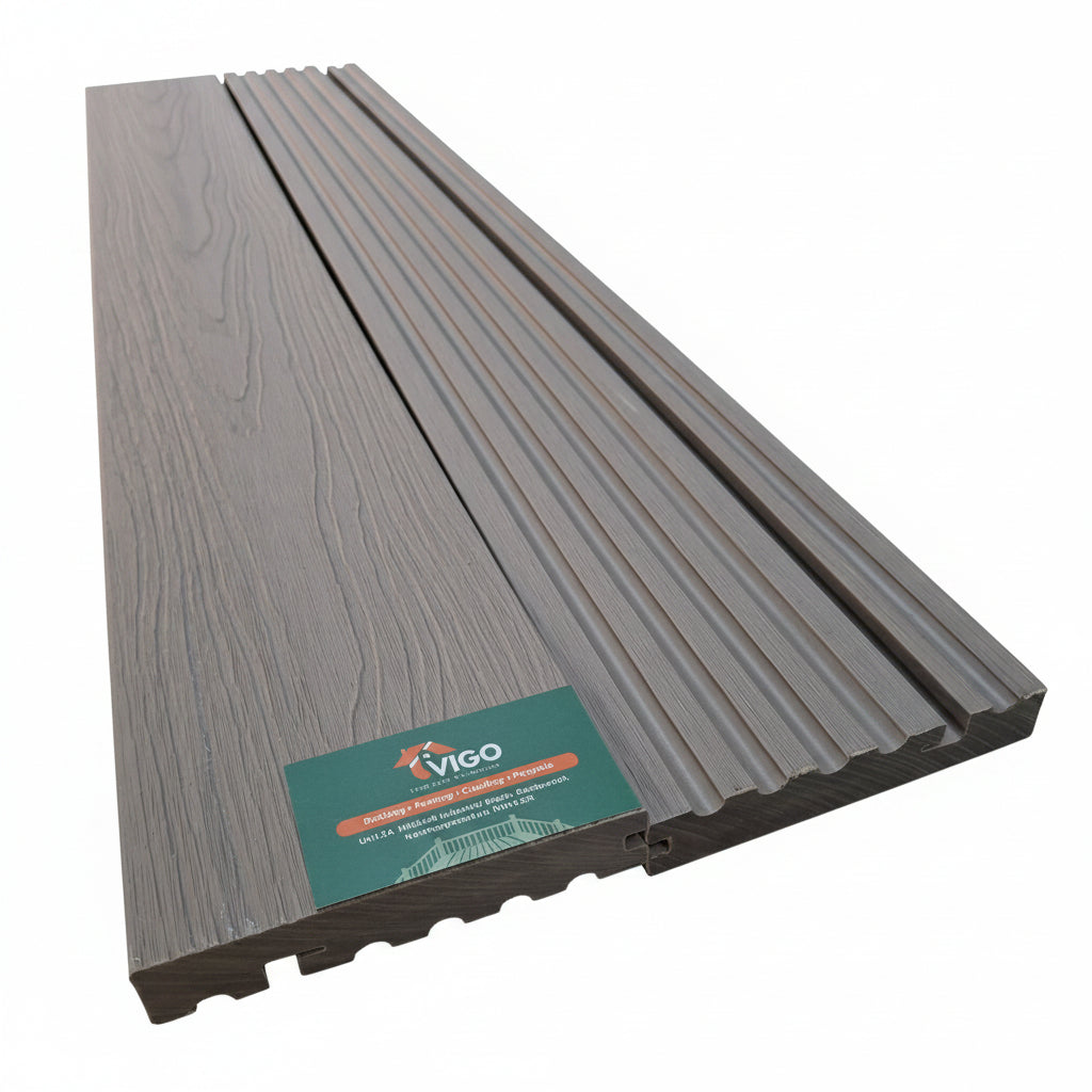 WPC Composite Decking Bullnose Edging Board – Ancient Wood (138mm x 23mm x 3m)