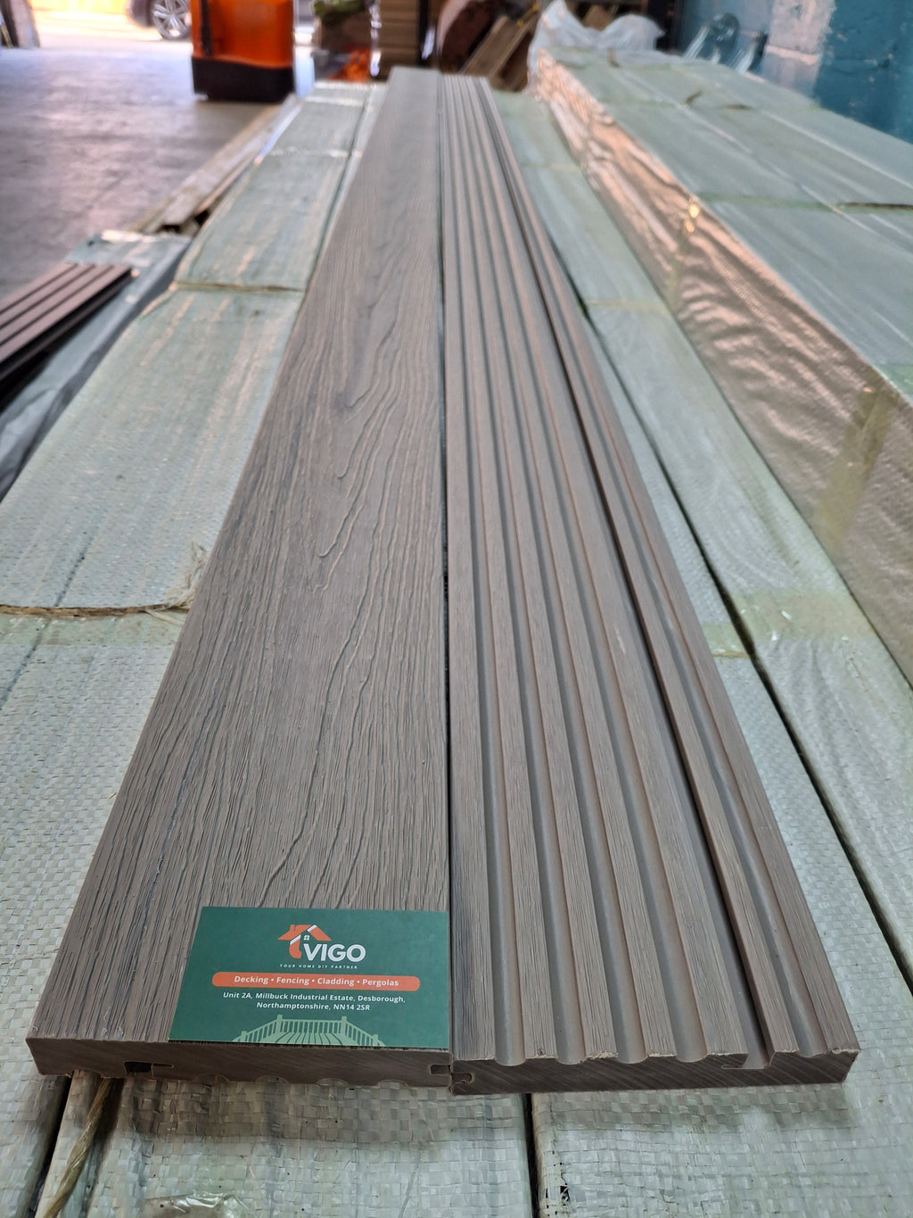WPC Composite Decking Bullnose Edging Board – Ancient Wood | 138mm x 23mm x 3m | Vigo Home