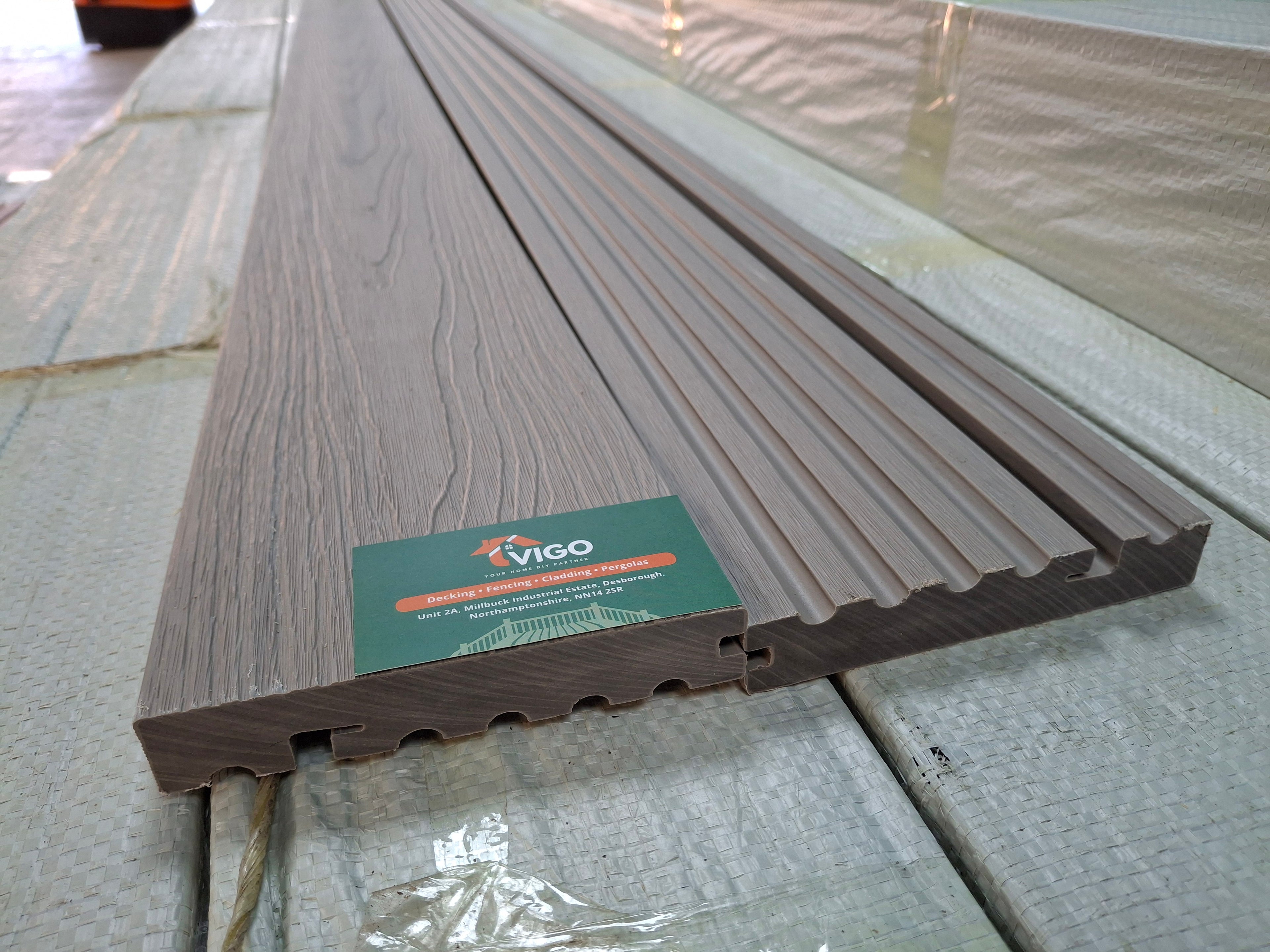 WPC Composite Decking Bullnose Edging Board – Ancient Wood | 138mm x 23mm x 3m | Vigo Home