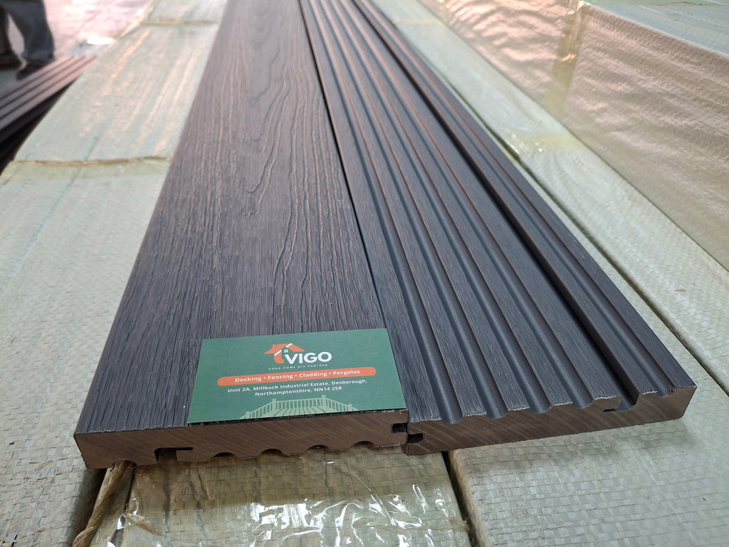 WPC Composite Decking Bullnose Edging Board – Ash Grey (138mm x 23mm x 3m)