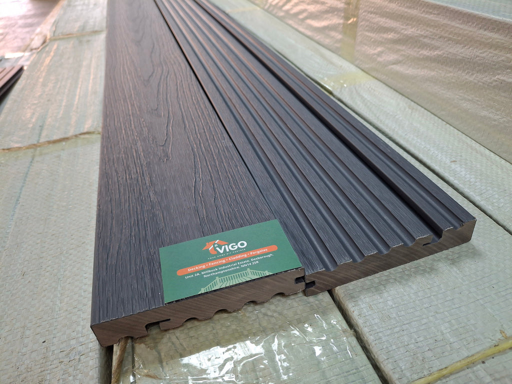 WPC Composite Decking Bullnose Edging Board – Ash Grey (138mm x 23mm x 3m)