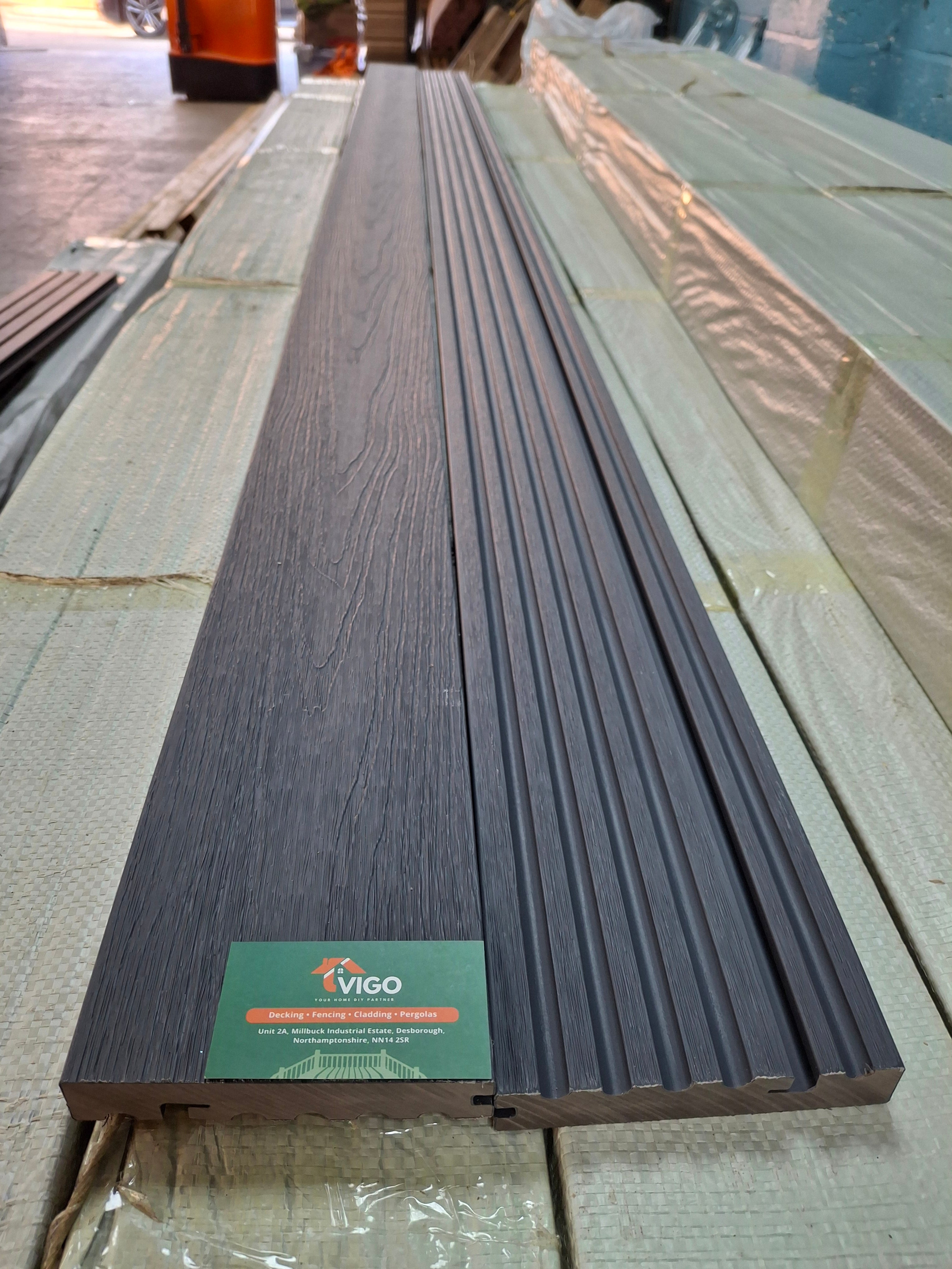 WPC Composite Decking Bullnose Edging Board – Ash Grey (138mm x 23mm x 3m)