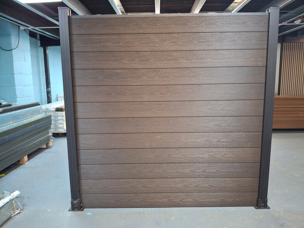 WPC Fence Panel Gen 2 – Dark Coffee Half Set (156mm × 22.5mm × 1.76m)