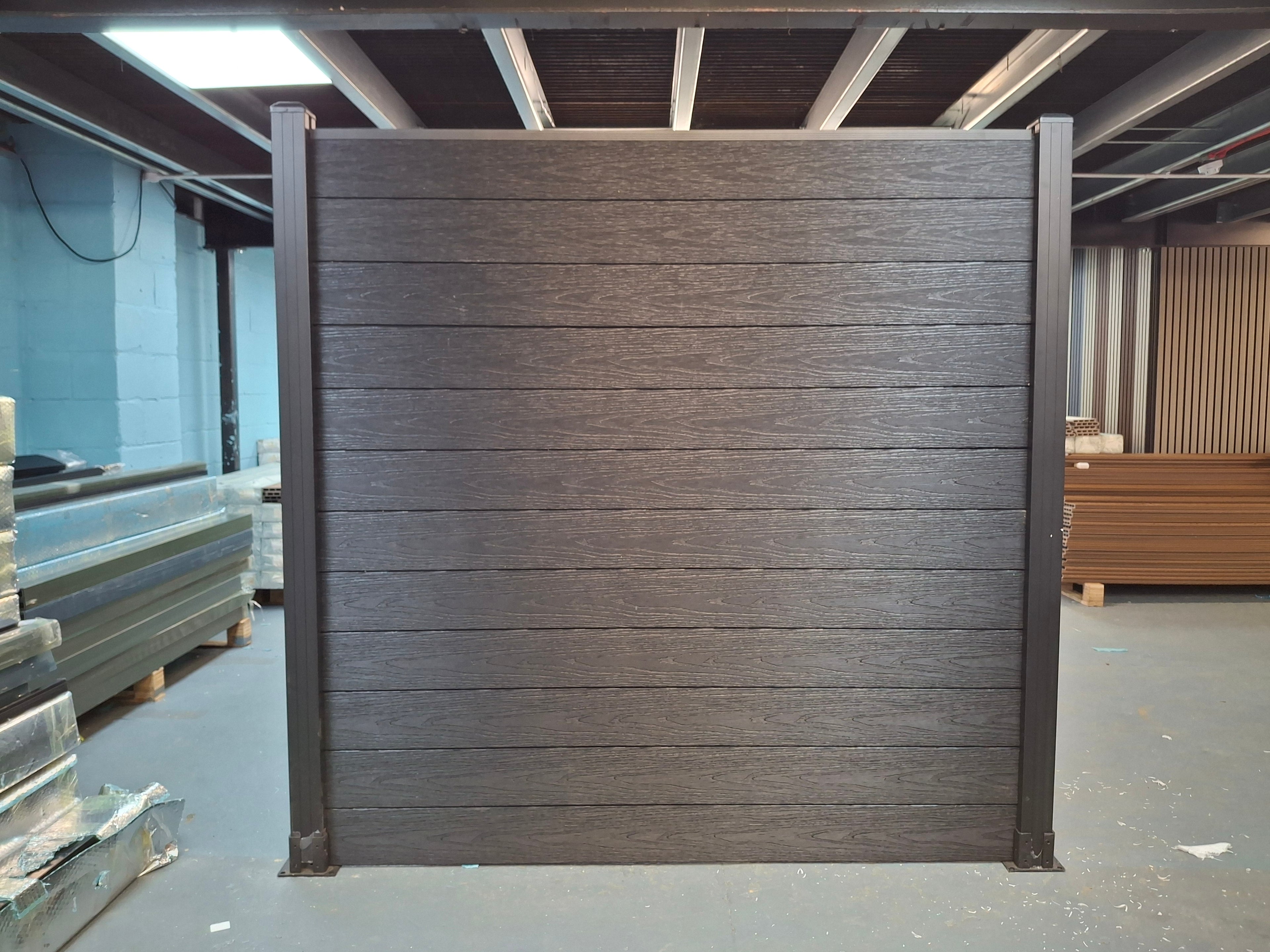 WPC Fence Panel – Black (156mm × 22.5mm × 1.76m)