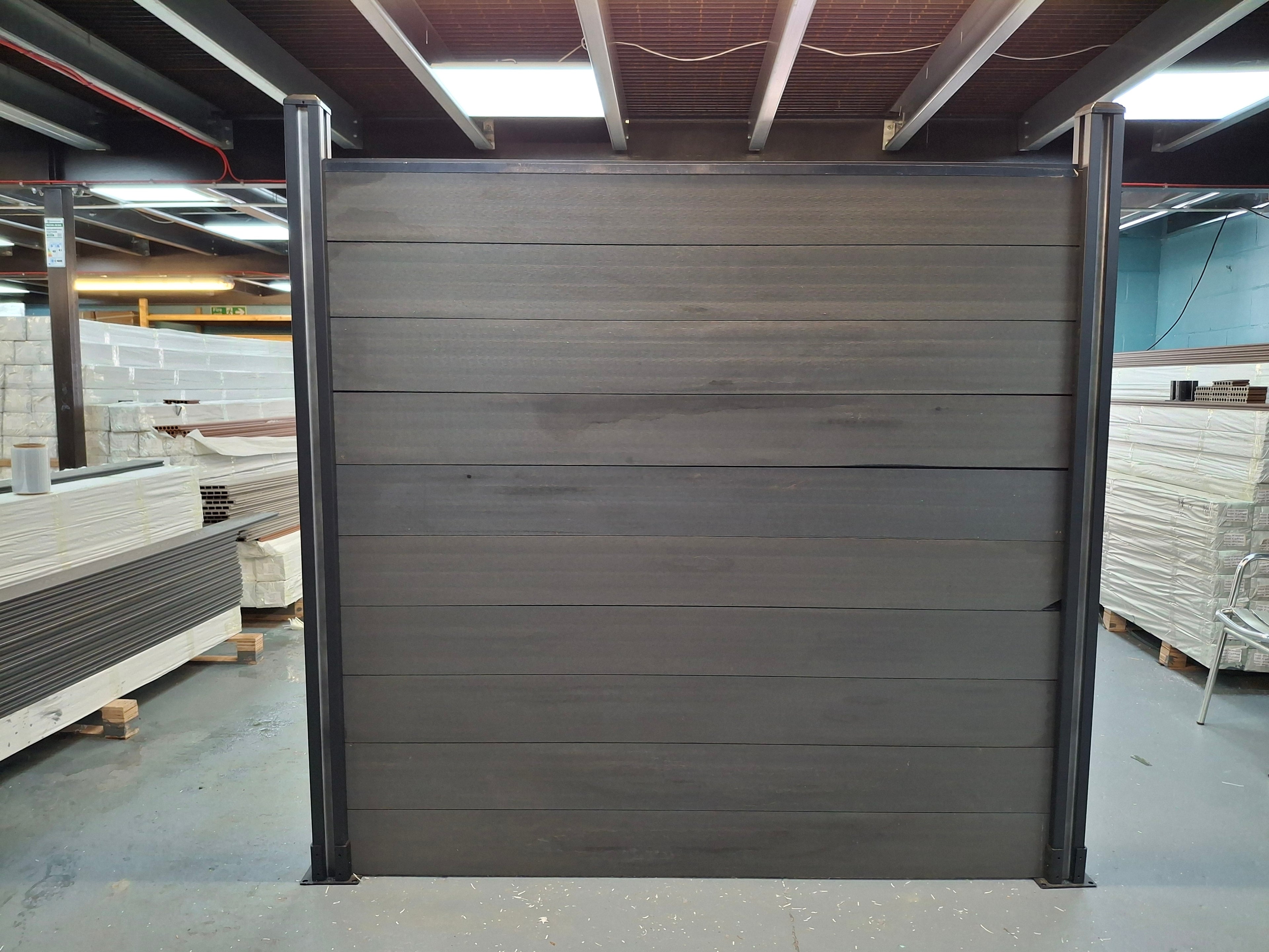 WPC Fence Panel – Matt Black (180mm × 25mm × 1.76m)