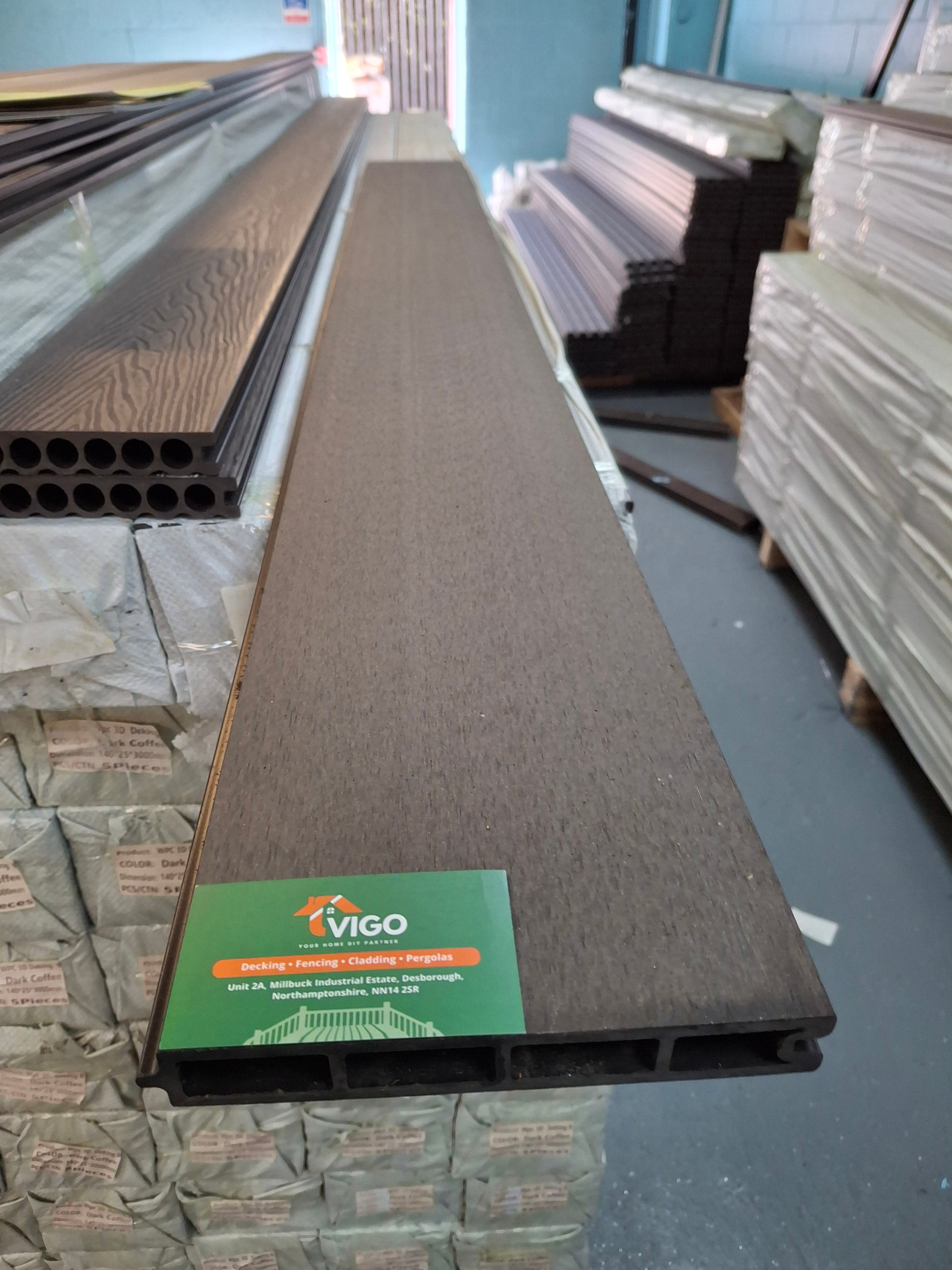 WPC Fence Panel – Matt Black (180mm × 25mm × 1.76m)