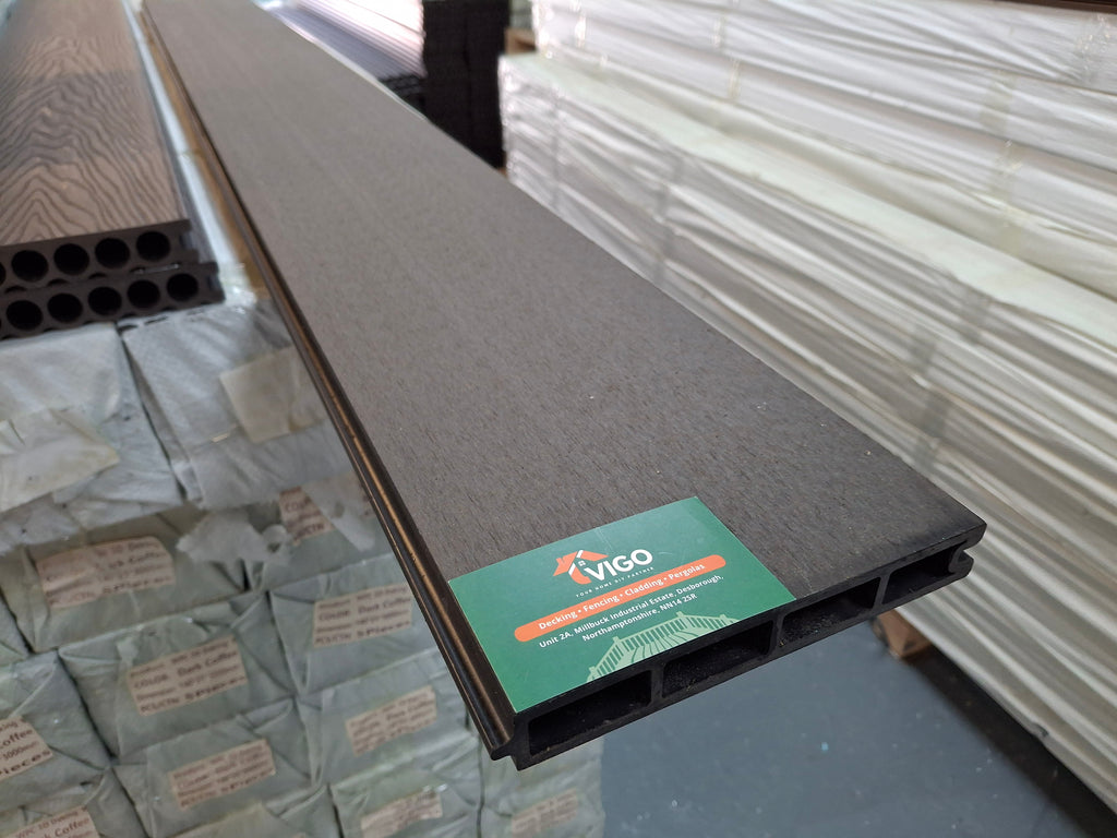 WPC Fence Panel – Matt Black (180mm × 25mm × 1.76m)