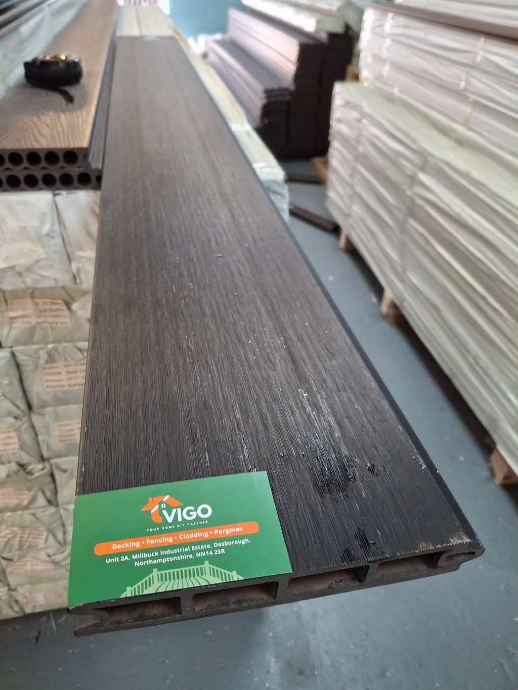 WPC Fence Panel – Gloss Black (180mm × 25mm × 1.76m)