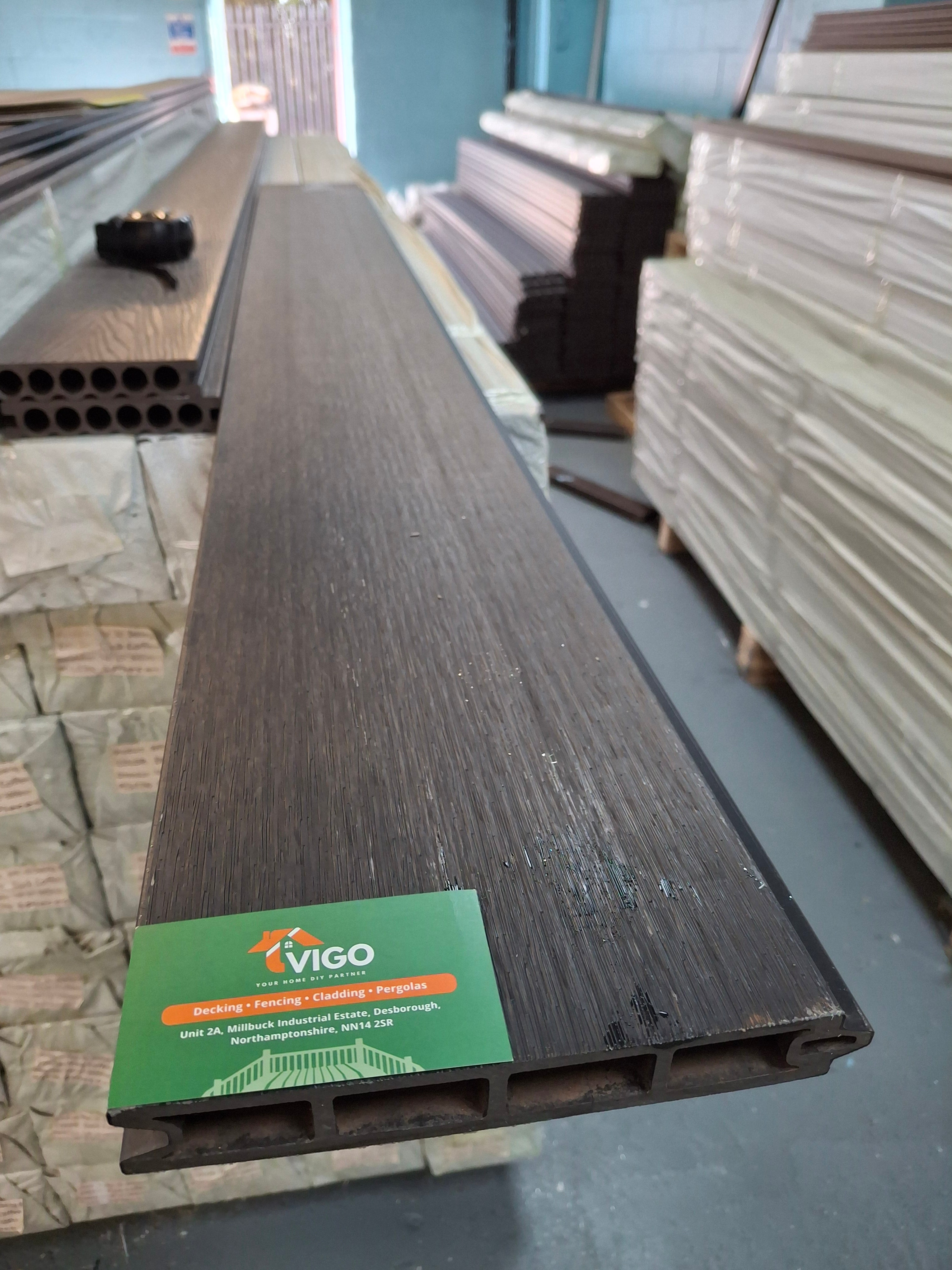 WPC Fence Panel – Gloss Black (180mm × 25mm × 1.76m)