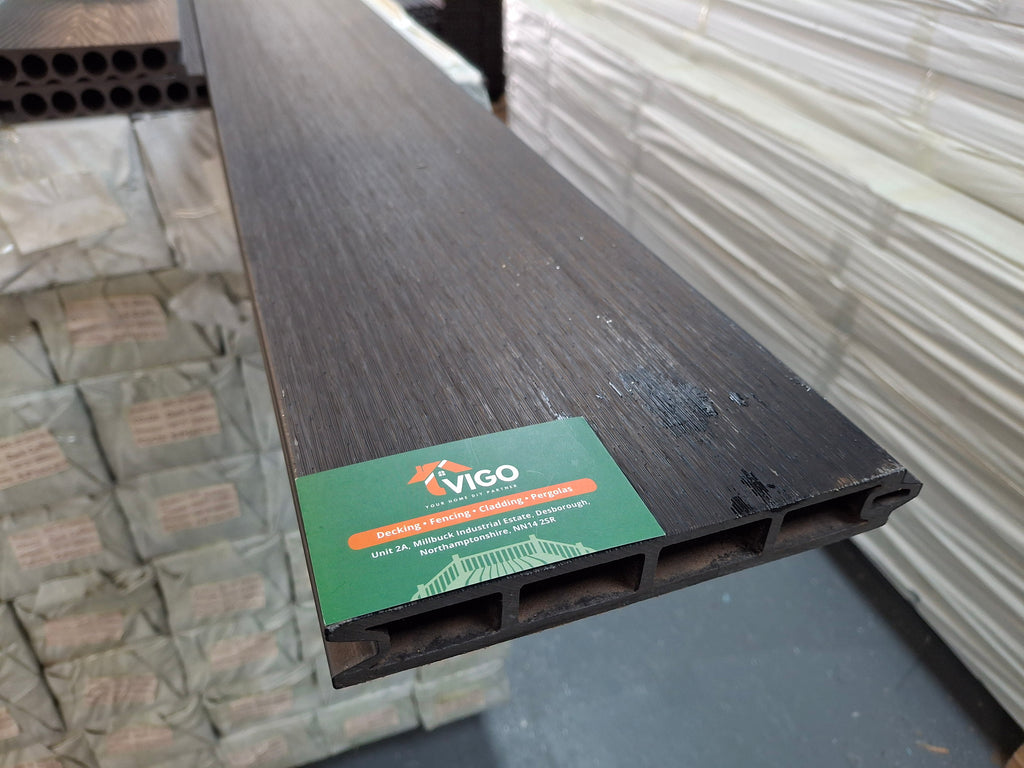 WPC Fence Panel – Gloss Black (180mm × 25mm × 1.76m)