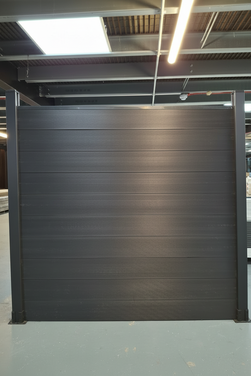 WPC Fence Panel – Gloss Black (180mm × 25mm × 1.76m)