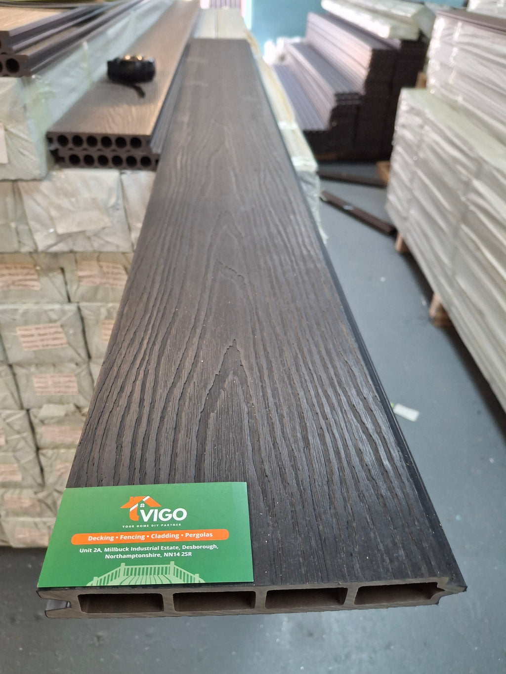 WPC Fence Panel – Black (183mm × 24.5mm × 1.76m)
