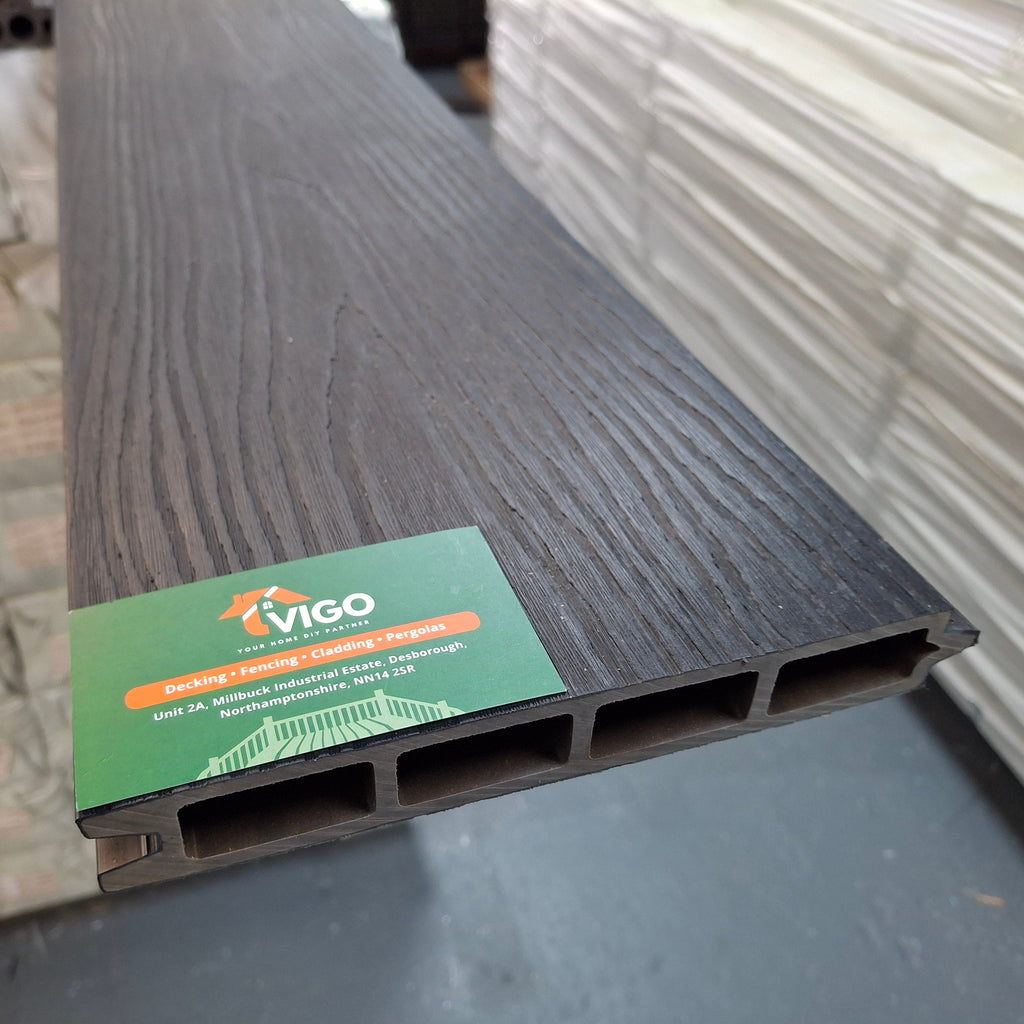 WPC Fence Panel – Black (183mm × 24.5mm × 1.76m)