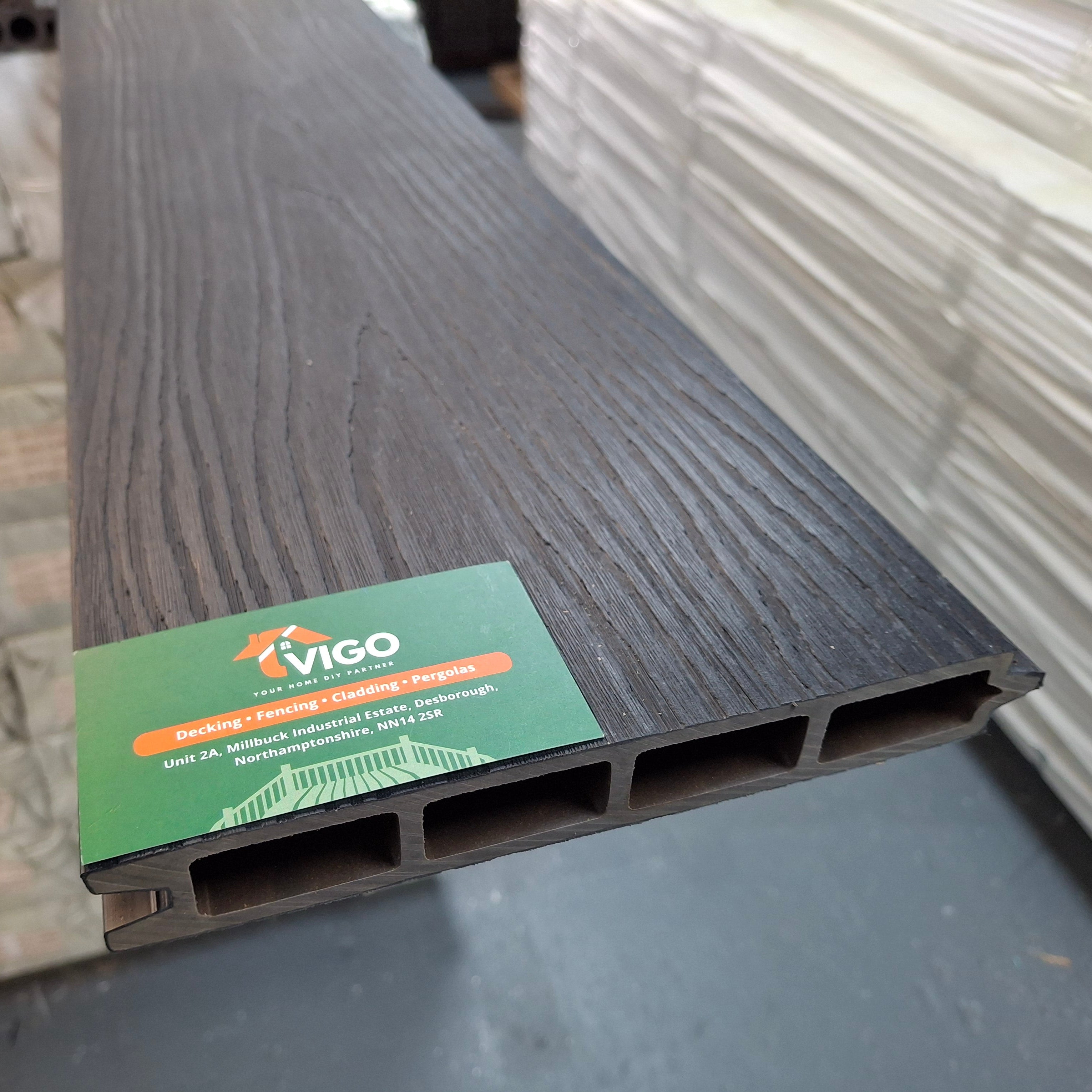 WPC Fence Panel – Black (183mm × 24.5mm × 1.76m)