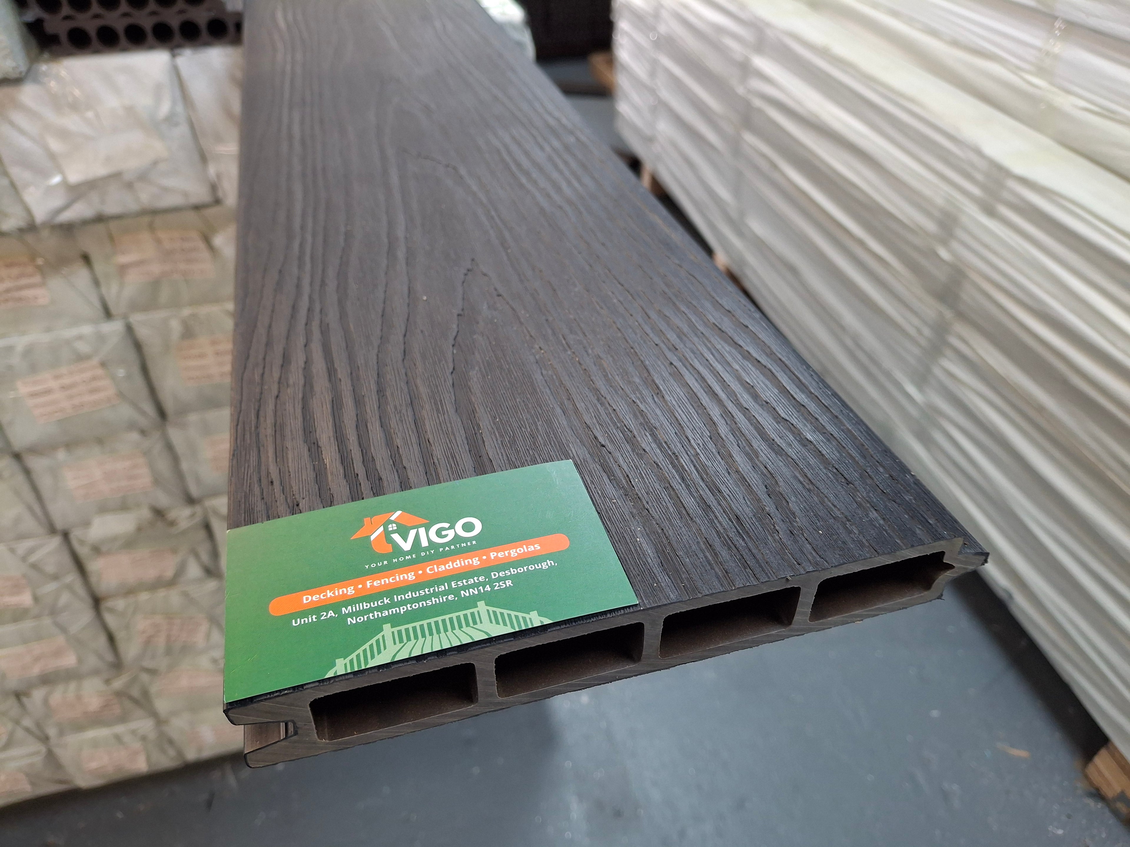 WPC Fence Panel – Black (183mm × 24.5mm × 1.76m)
