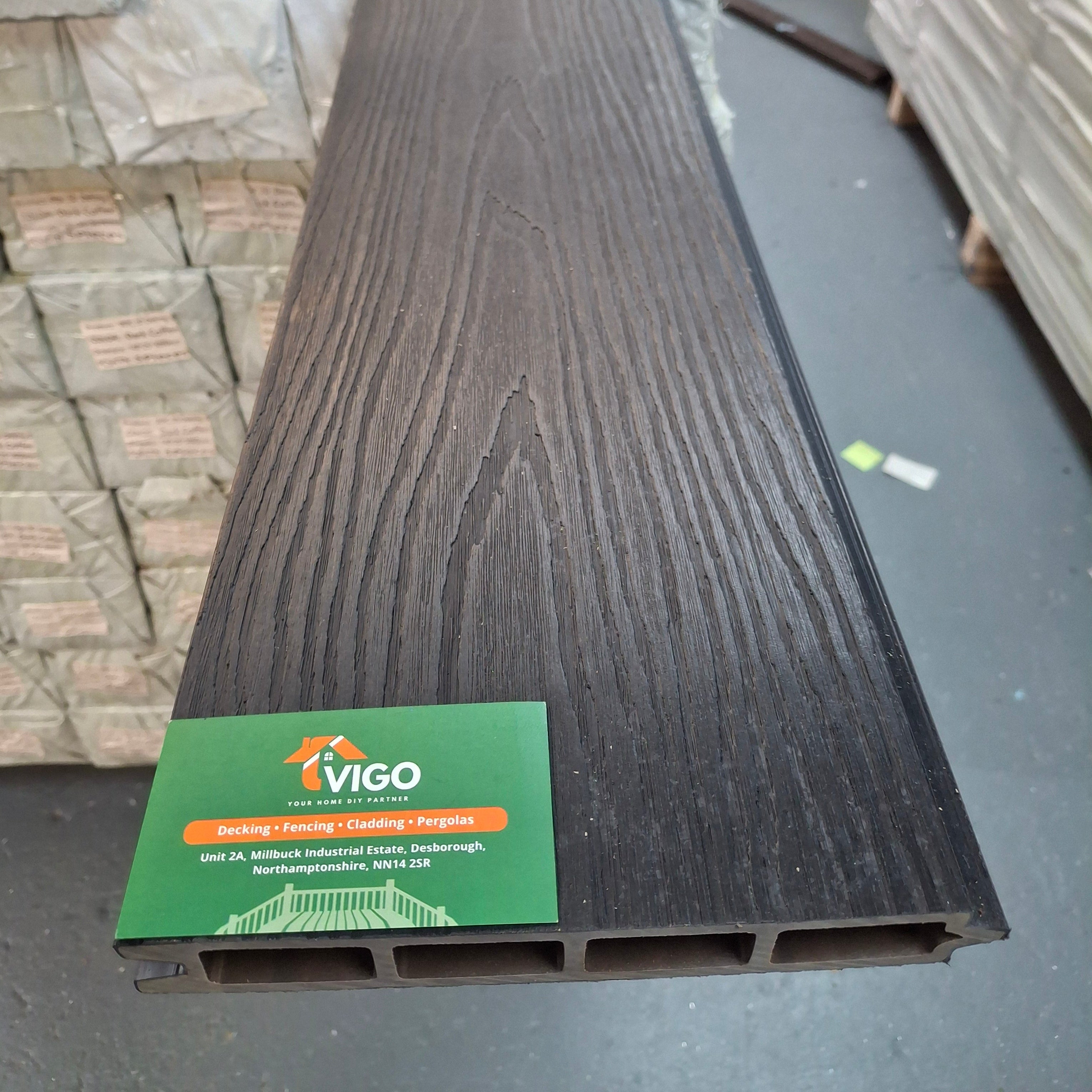 WPC Fence Panel – Black (183mm × 24.5mm × 1.76m)