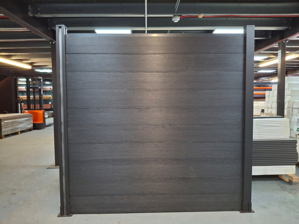 WPC Fence Panel – Black (183mm × 24.5mm × 1.76m)