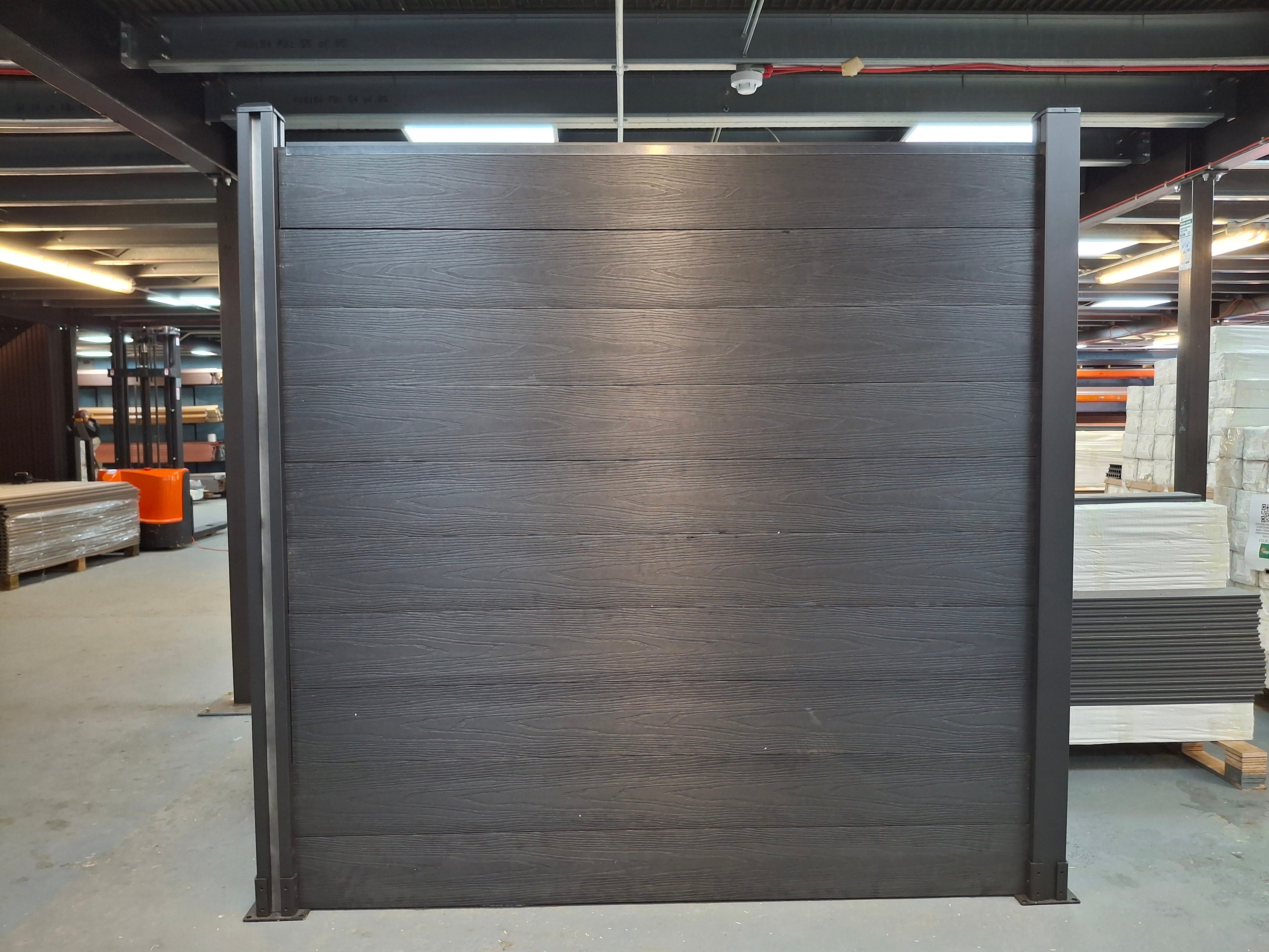 WPC Fence Panel – Black (183mm × 24.5mm × 1.76m)