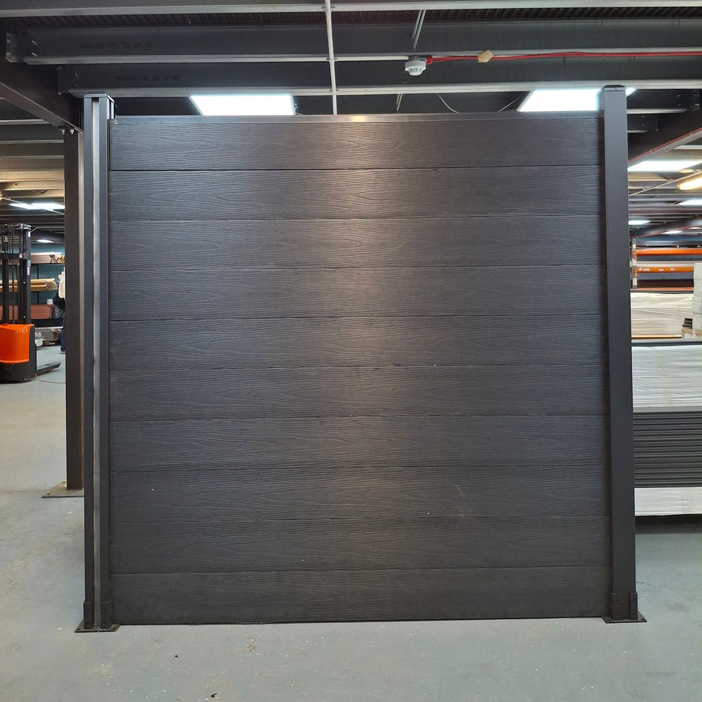 WPC Fence Panel – Black (183mm × 24.5mm × 1.76m)