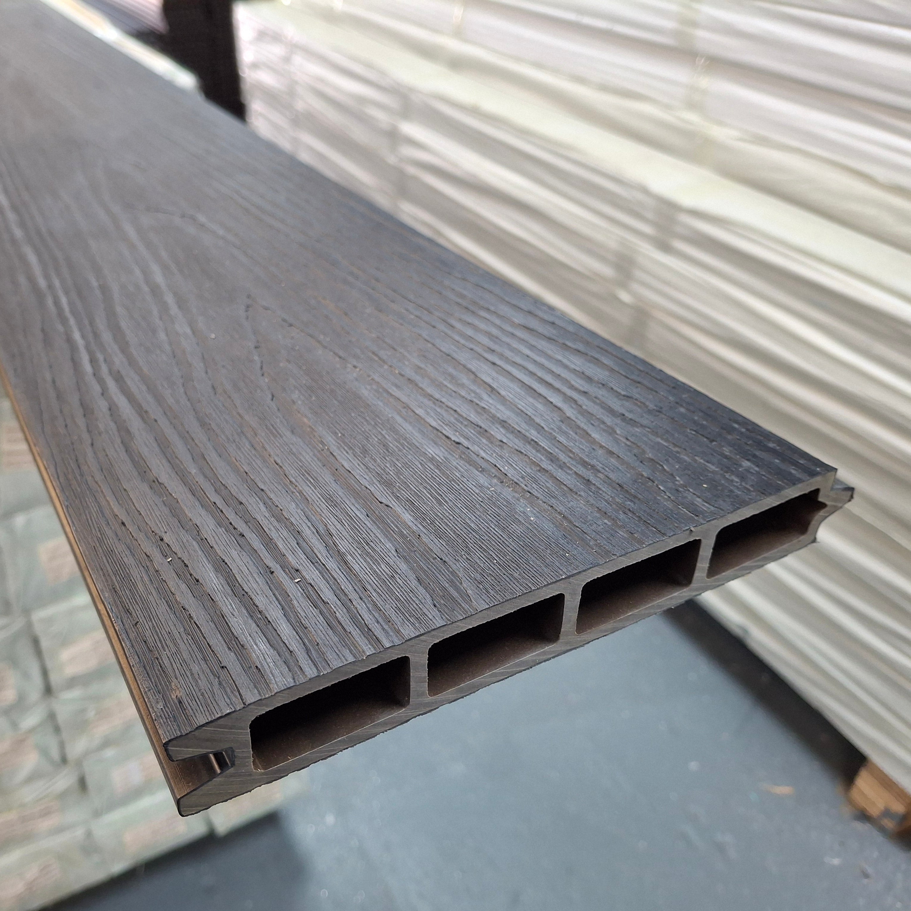 WPC Fence Panel – Black (183mm × 24.5mm × 1.76m)