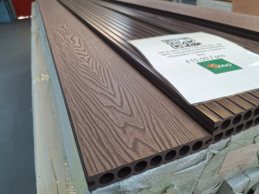 WPC Composite Decking Boards - Chocolate | 150mm x 25mm x 3m