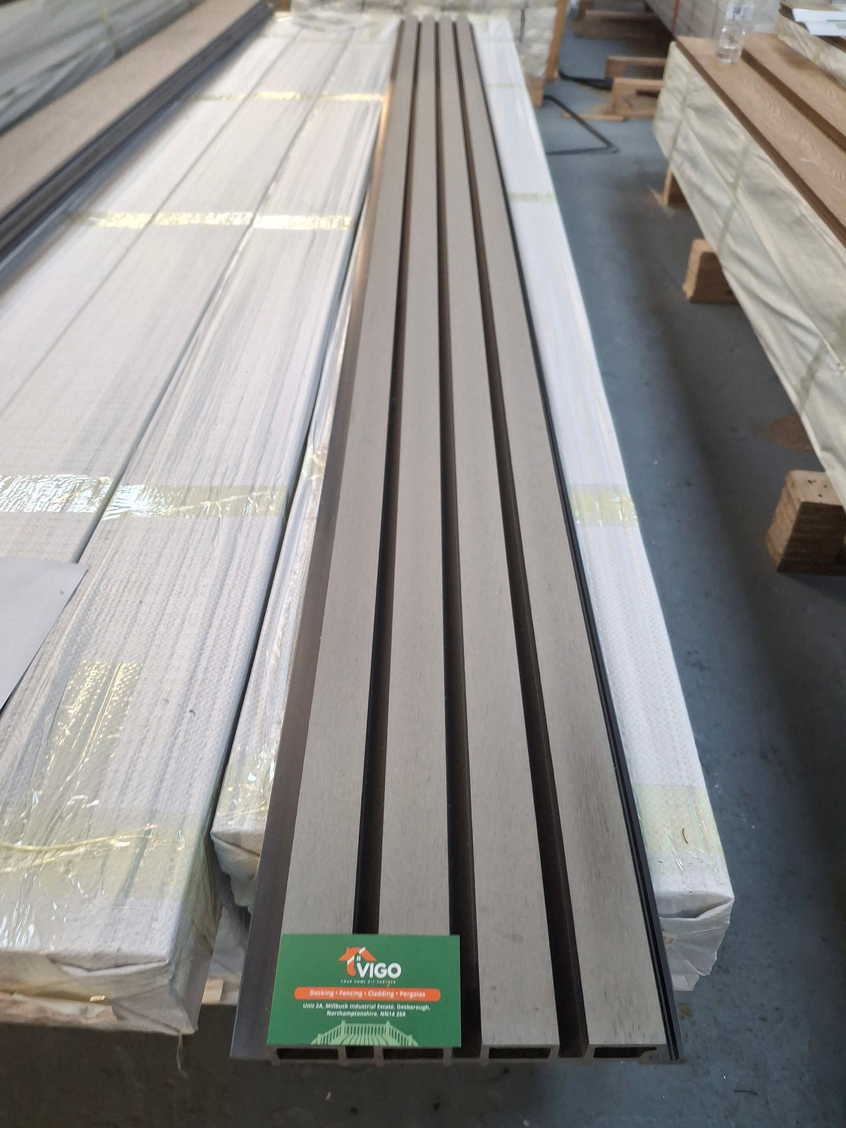 WPC Fluted Wall Cladding Panels – Light Grey | Gen 1 | 219mm x 26mm x 2.9m | Vigo Home