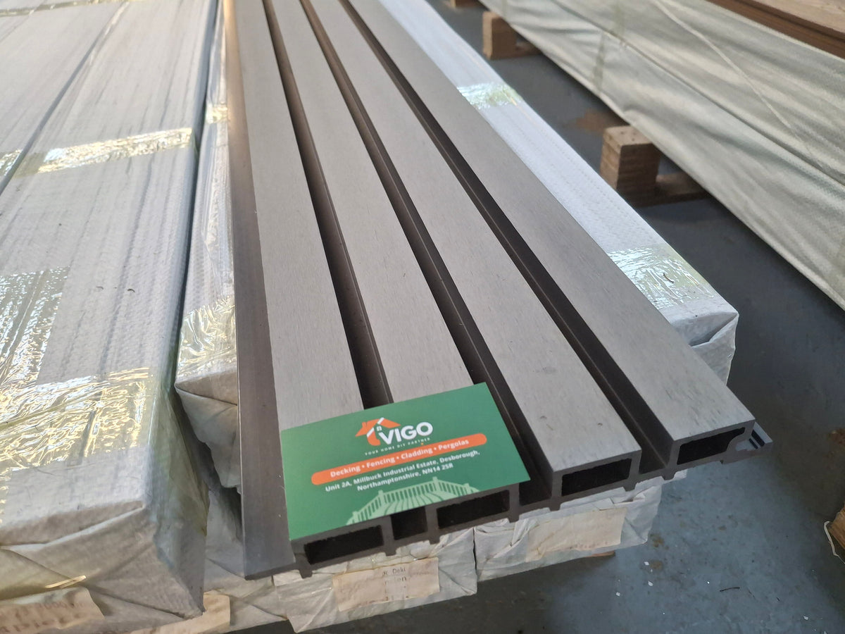 WPC Fluted Wall Cladding Panels – Light Grey | Gen 1 | 219mm x 26mm x 2.9m | Vigo Home