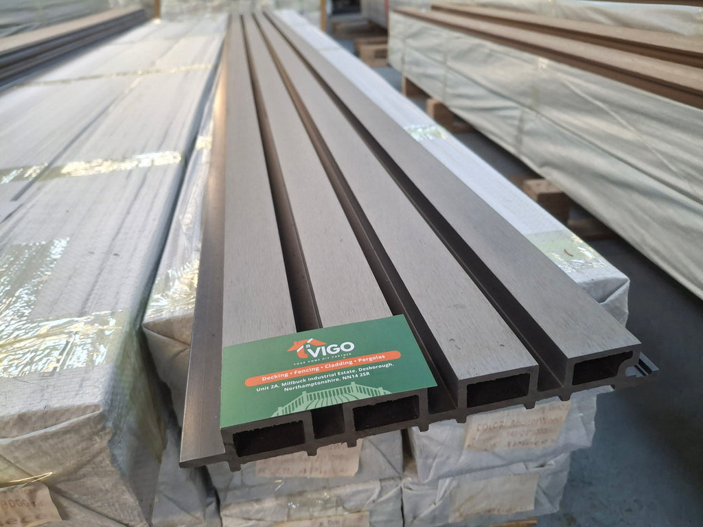 WPC Fluted Wall Cladding Panels – Light Grey | Gen 1 (219mm x 26mm x 2.9m)