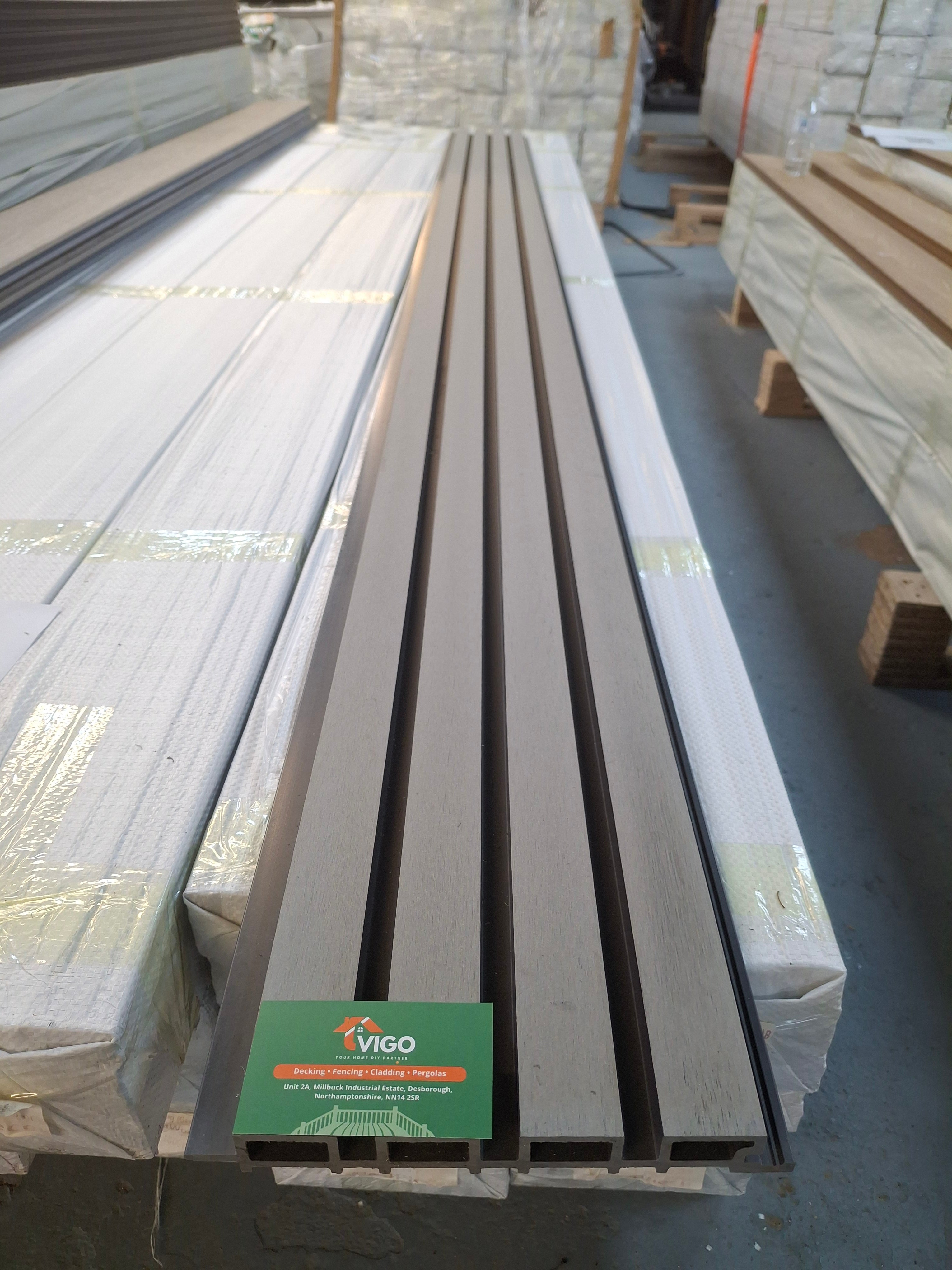 WPC Fluted Wall Cladding Panels – Light Grey | Gen 1 (219mm x 26mm x 2.9m)